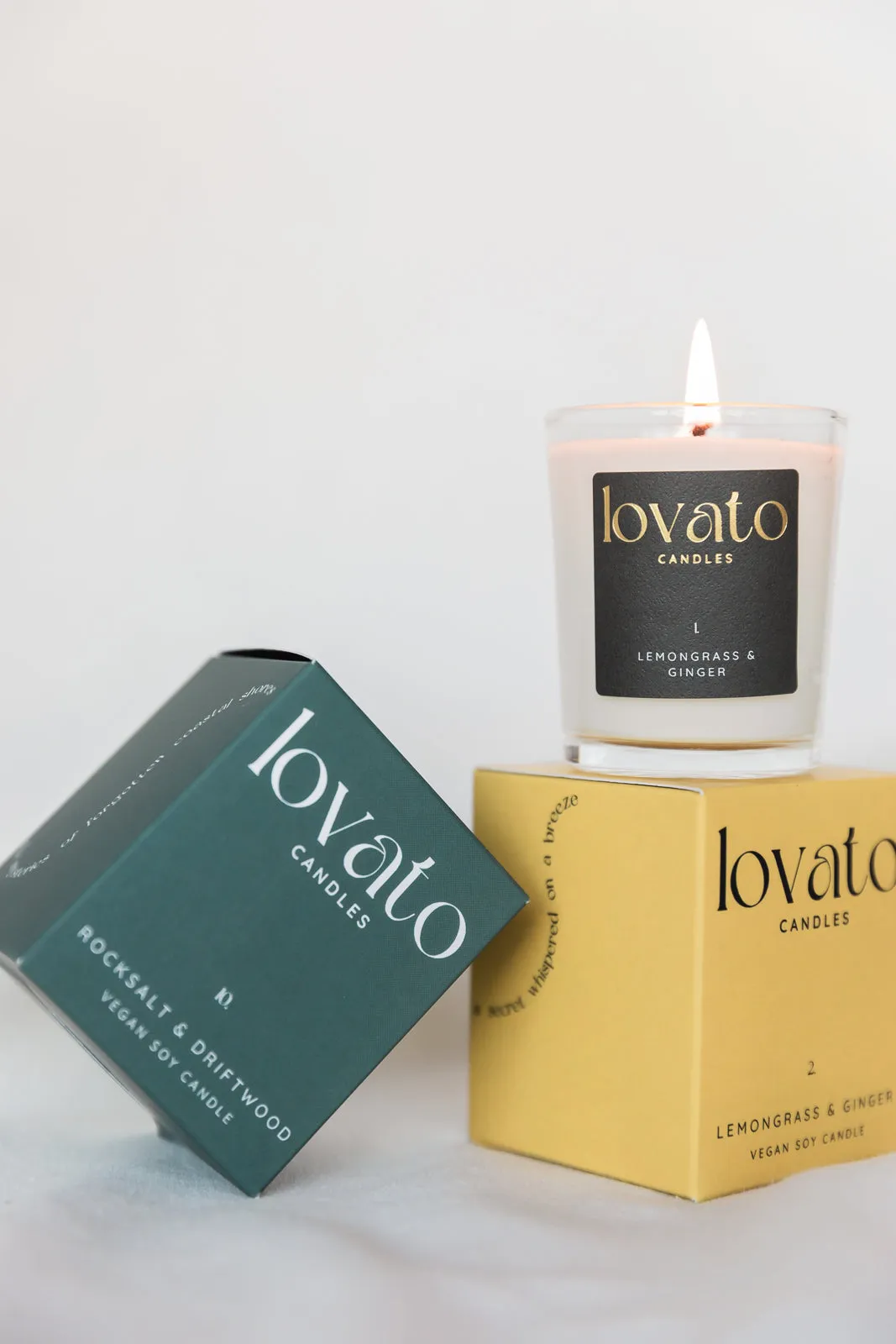 Small Votive Candle in Box - Lemongrass & Ginger