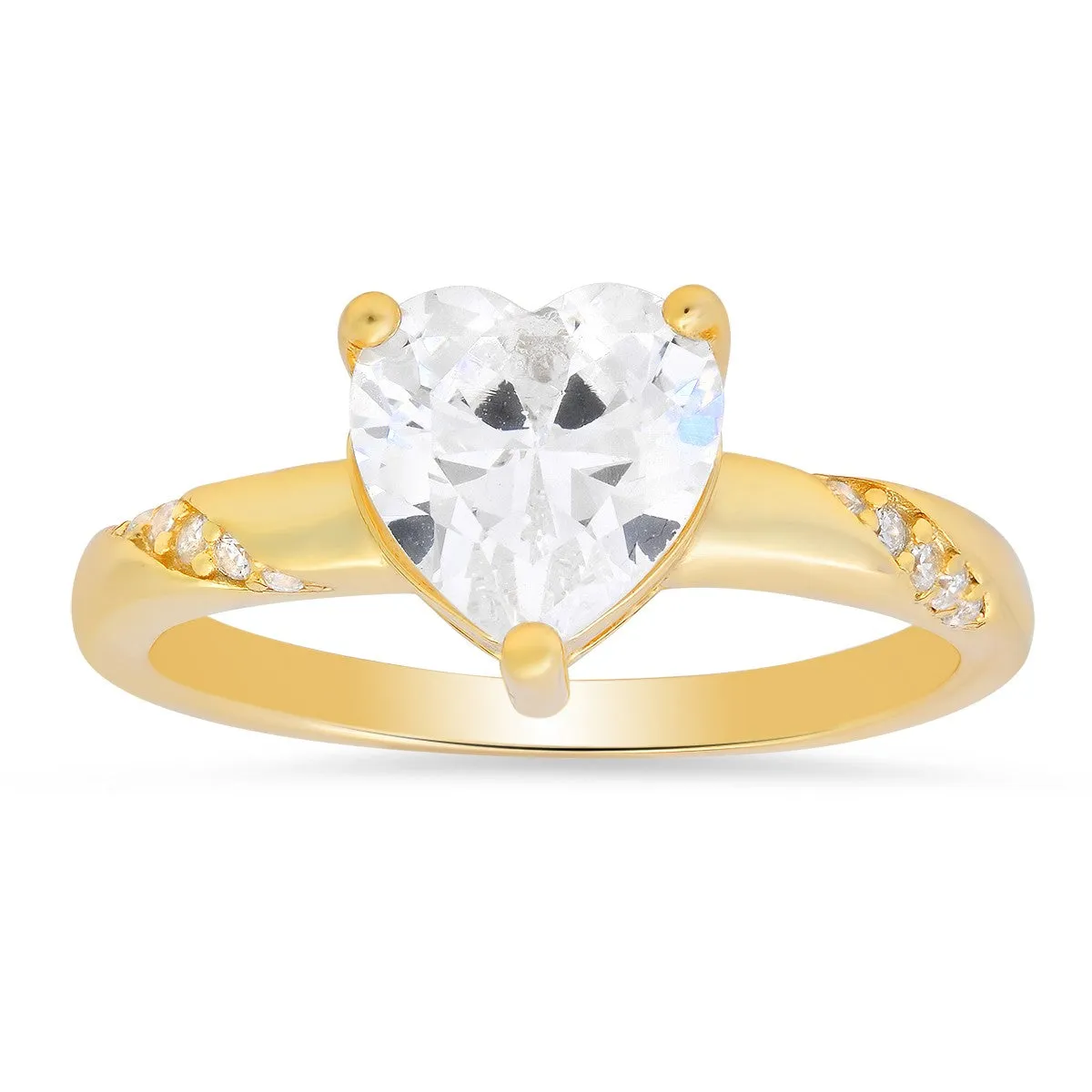 Sterling Silver Heart-cut CZ Ring