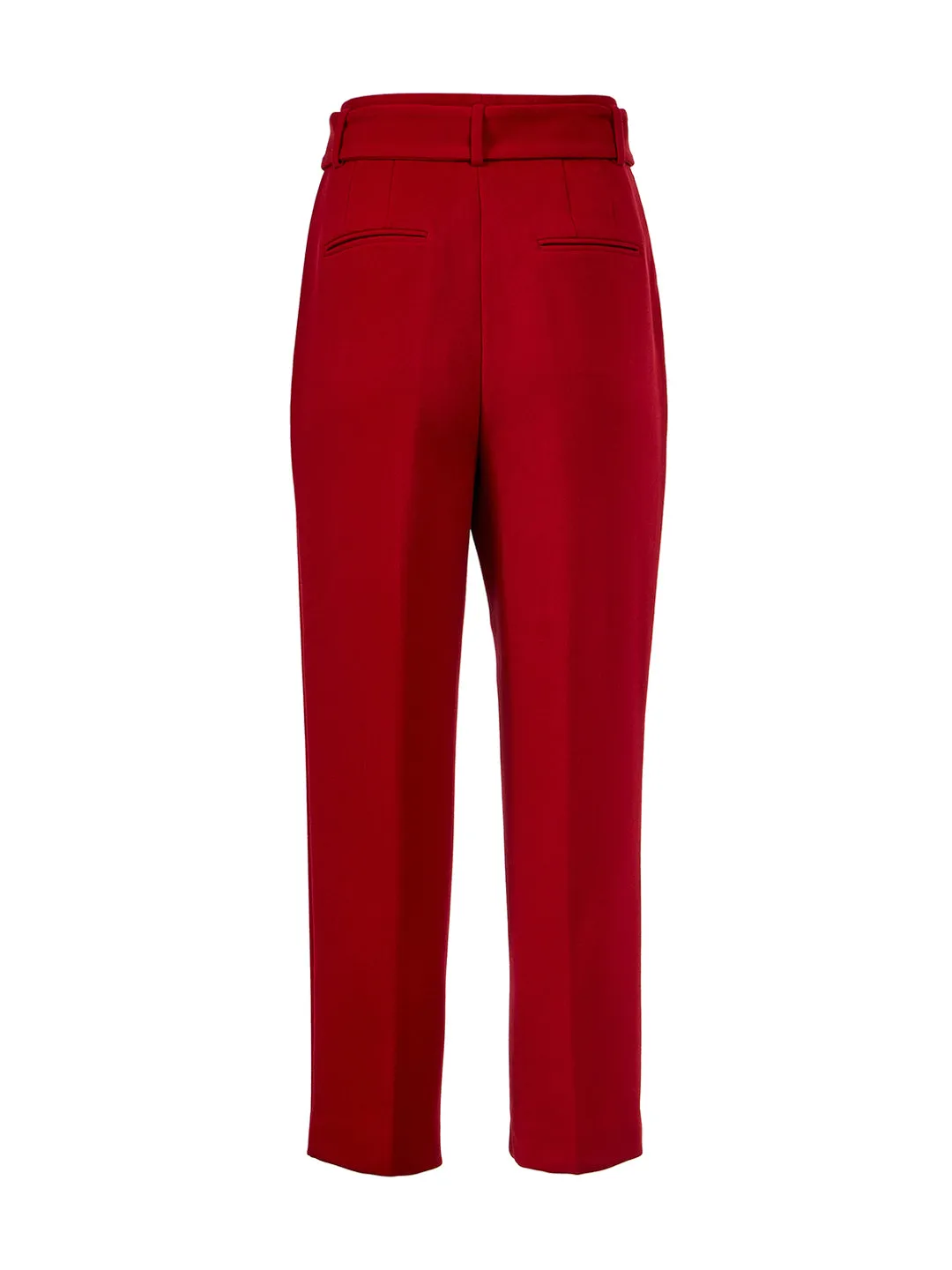 The Belted Tapered Pant in Exotic Ruby