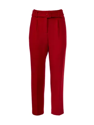 The Belted Tapered Pant in Exotic Ruby