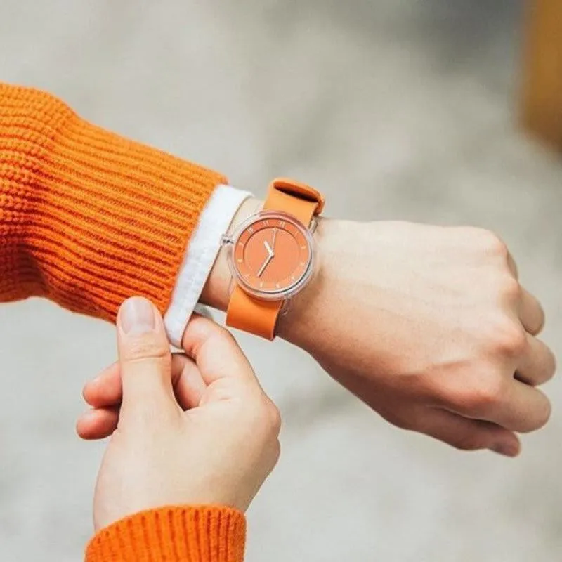 TID No.3 TR90 38mm Orange / Orange Silicone Strap / Transparent Buckle