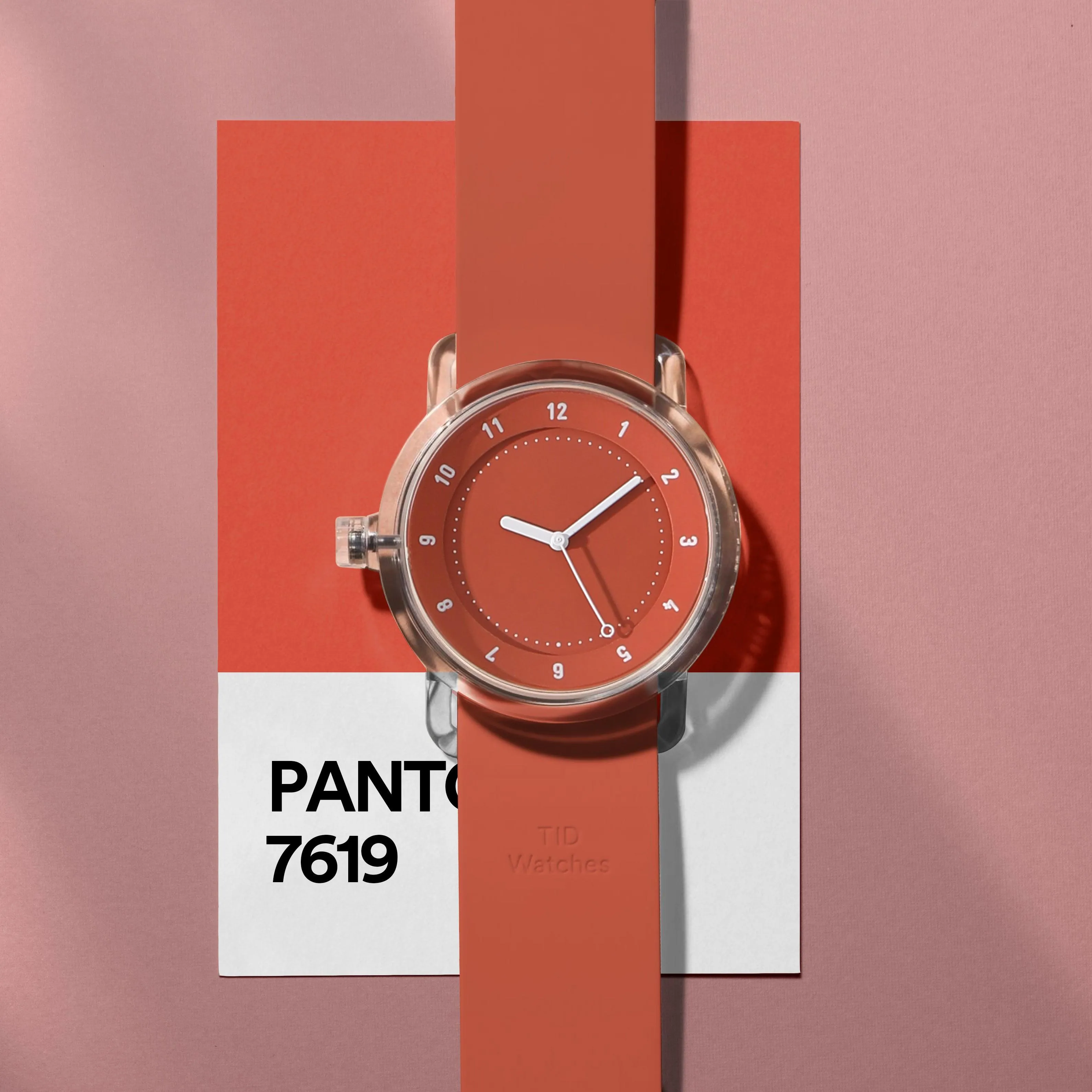 TID No.3 TR90 38mm Orange / Orange Silicone Strap / Transparent Buckle