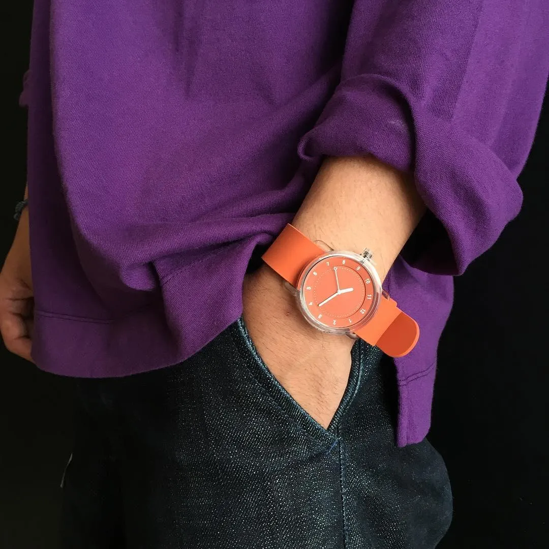 TID No.3 TR90 38mm Orange / Orange Silicone Strap / Transparent Buckle