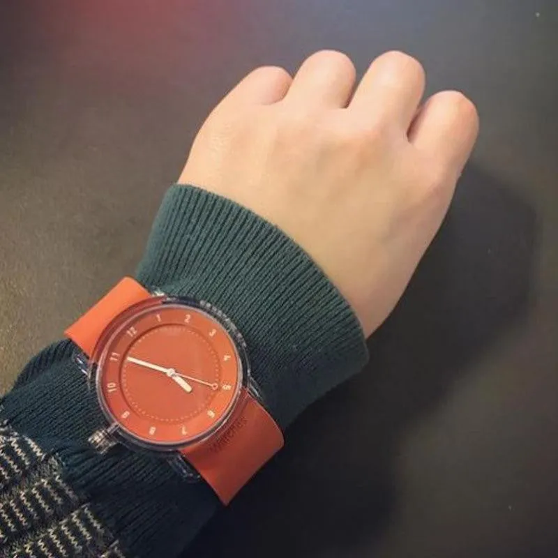 TID No.3 TR90 38mm Orange / Orange Silicone Strap / Transparent Buckle