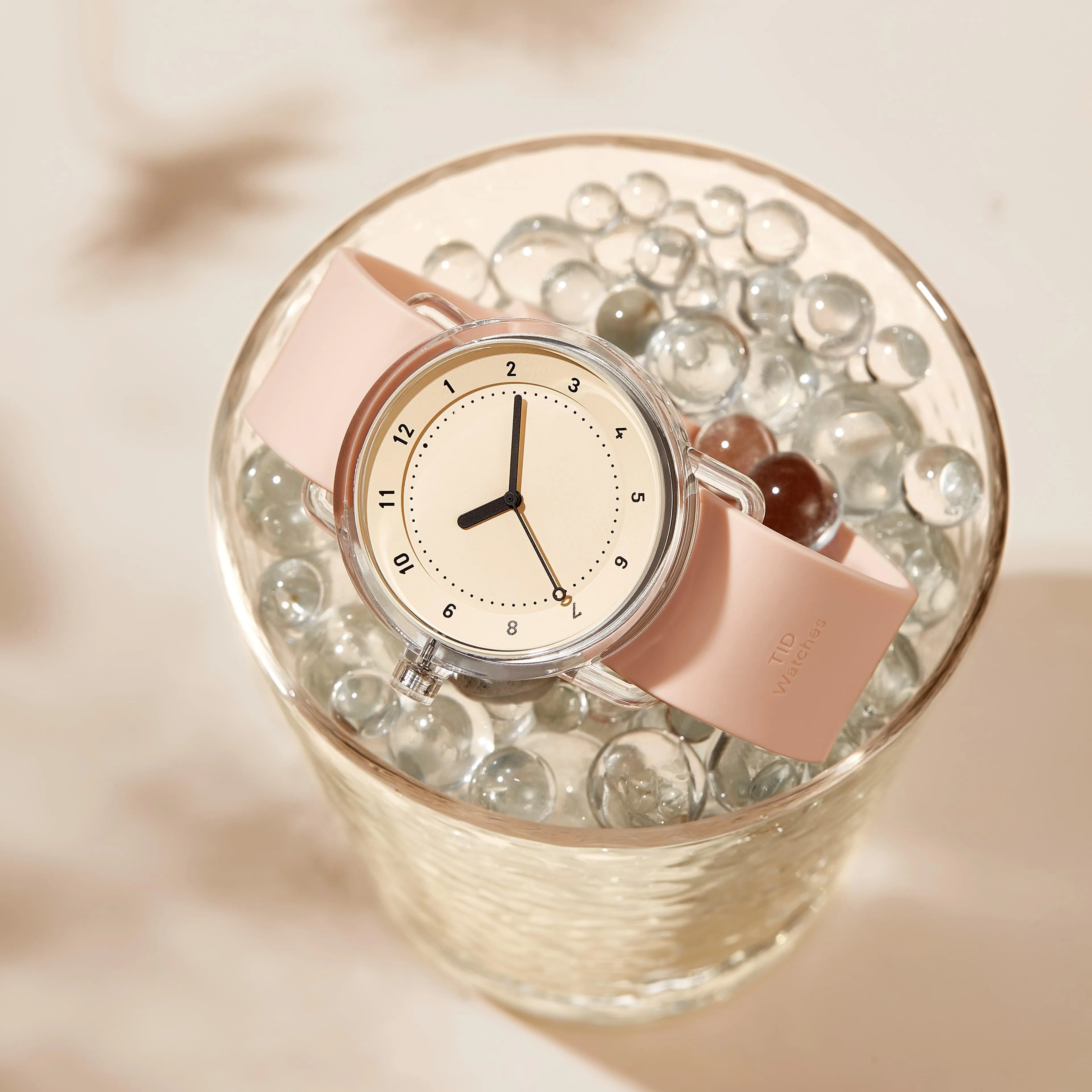 TID No.3 TR90 38mm Pink / Pink Silicone Strap / Transparent Buckle