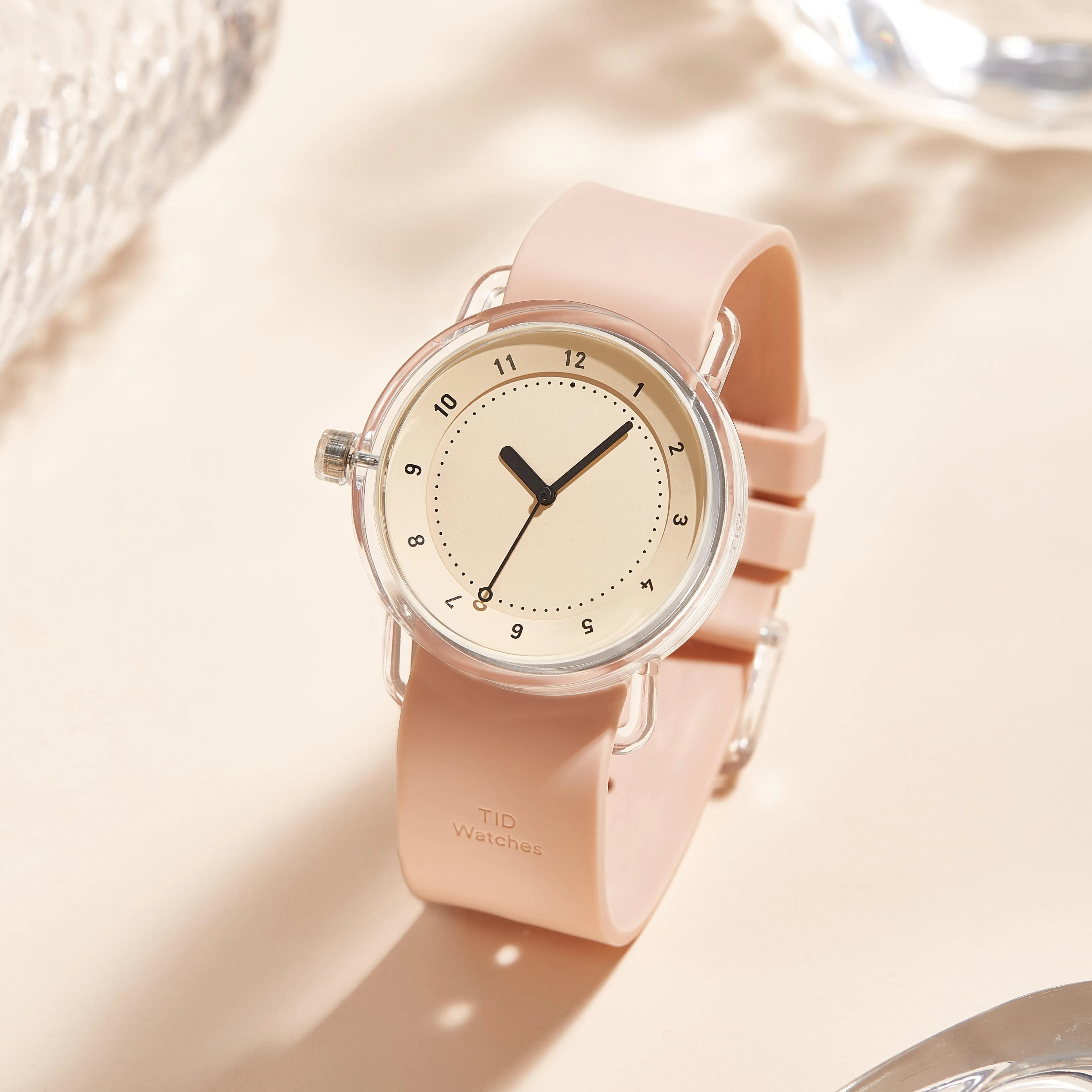 TID No.3 TR90 38mm Pink / Pink Silicone Strap / Transparent Buckle
