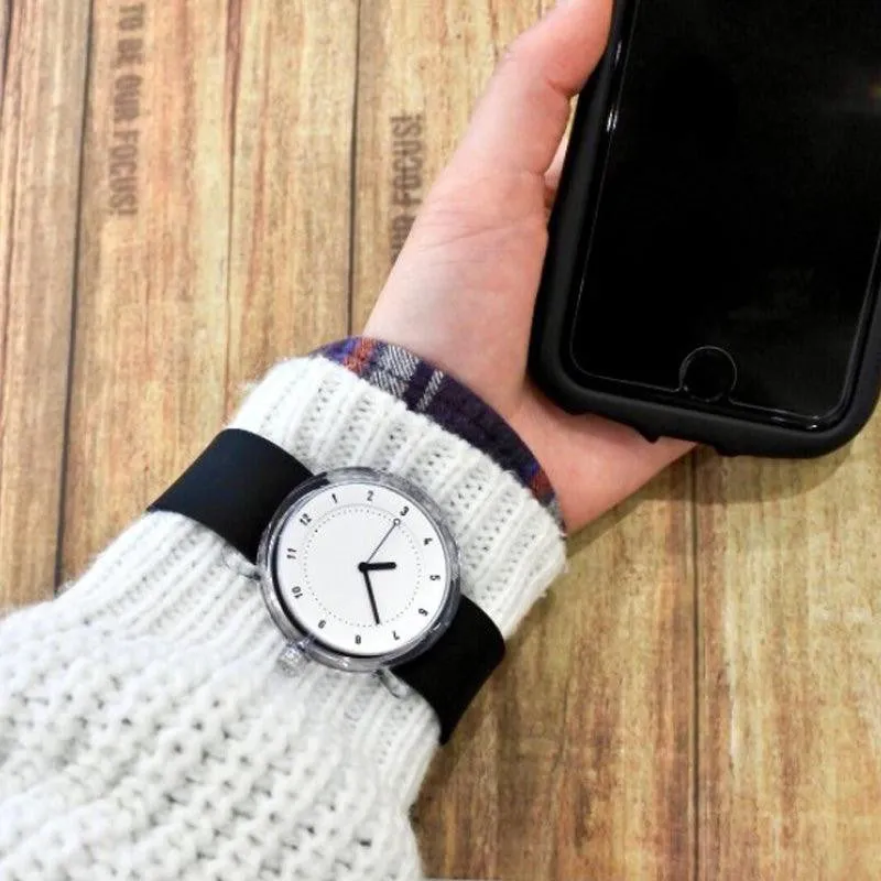 TID No.3 TR90 38mm White / Black Silicone Strap / Transparent Buckle