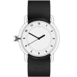 TID No.3 TR90 38mm White / Black Silicone Strap / Transparent Buckle