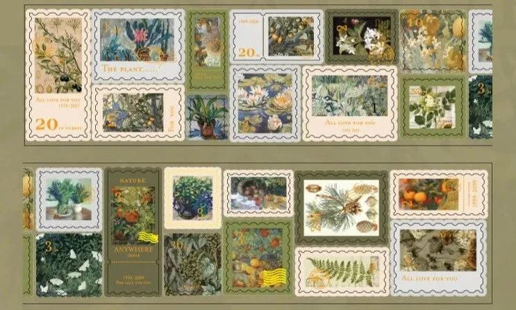 Vintage Stamp Sticker Atelier - Elevate Your Creative Expression with Timeless Botanical Charm