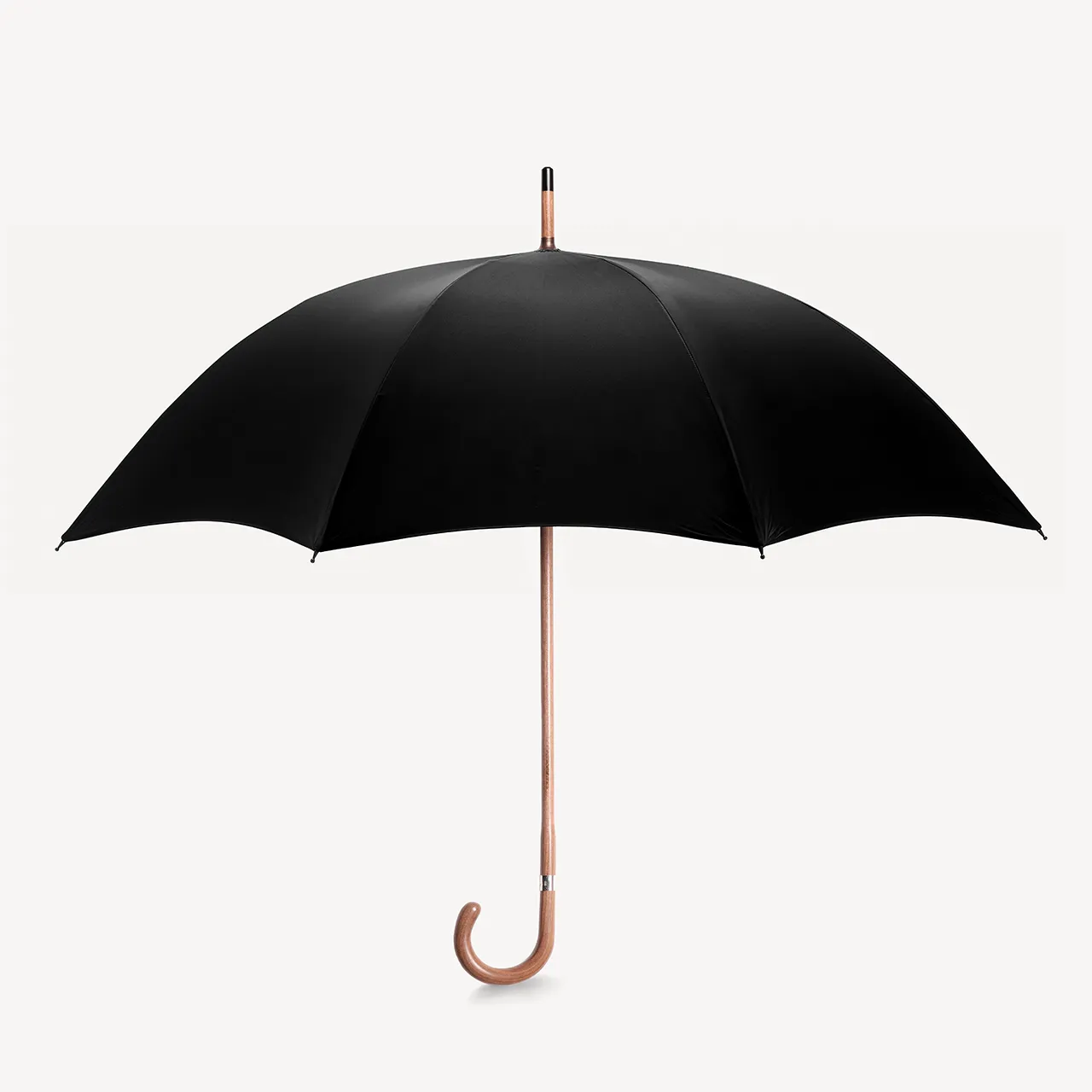 Walnut Wood Umbrella - Black