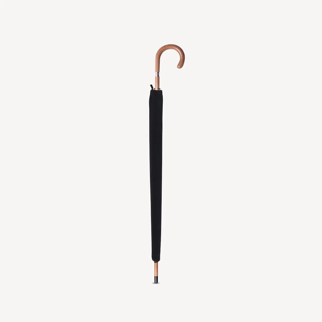 Walnut Wood Umbrella - Black