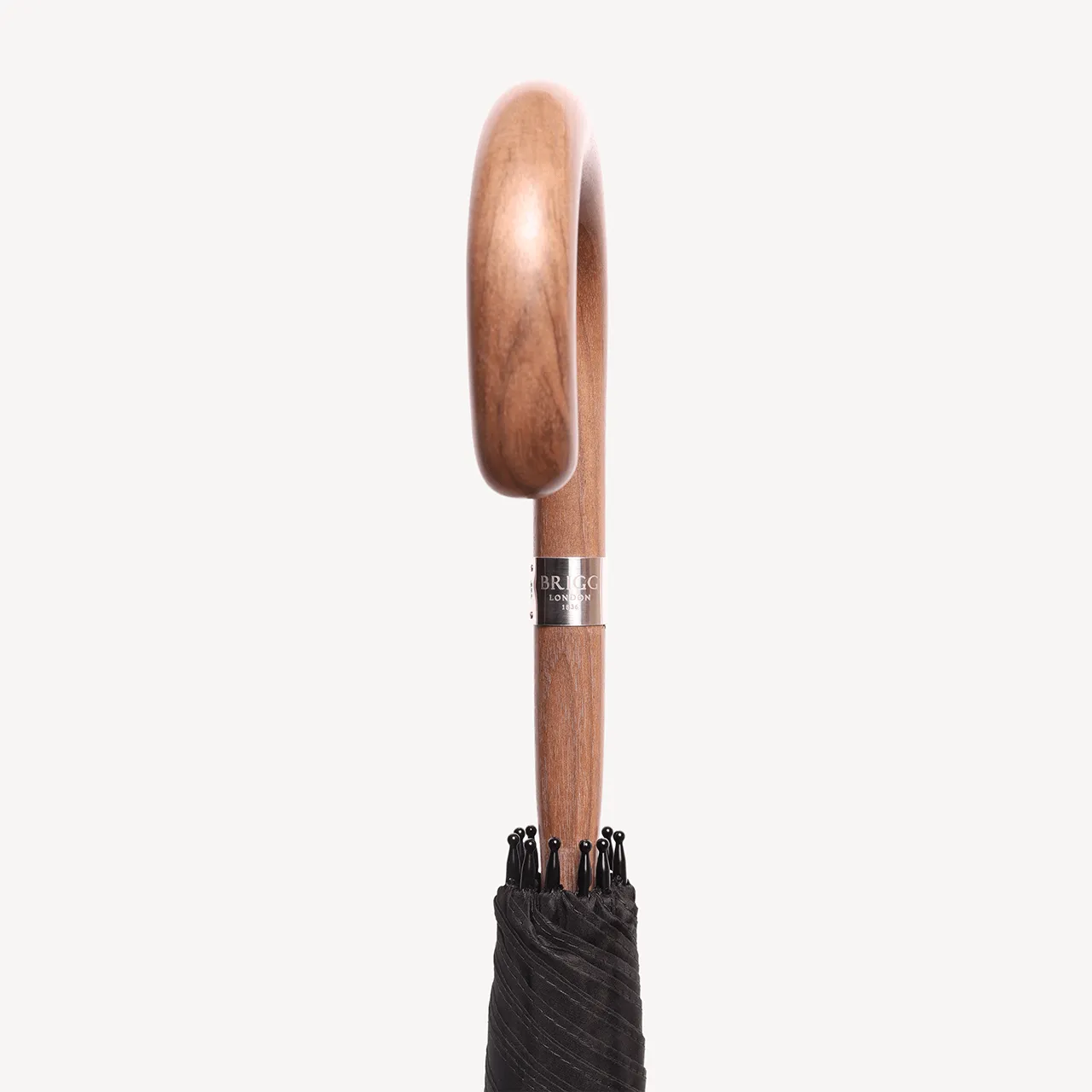 Walnut Wood Umbrella - Black