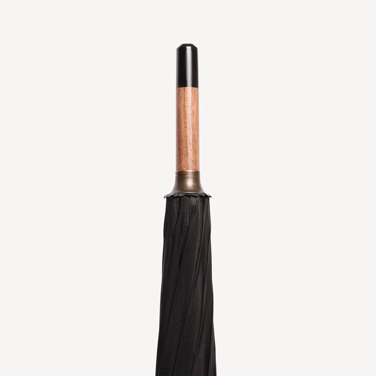 Walnut Wood Umbrella - Black