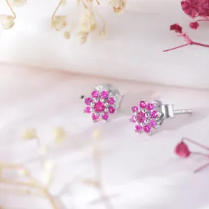 Whispers of Spring Rhodium Plated 925 Sterling Silver Flower Earrings
