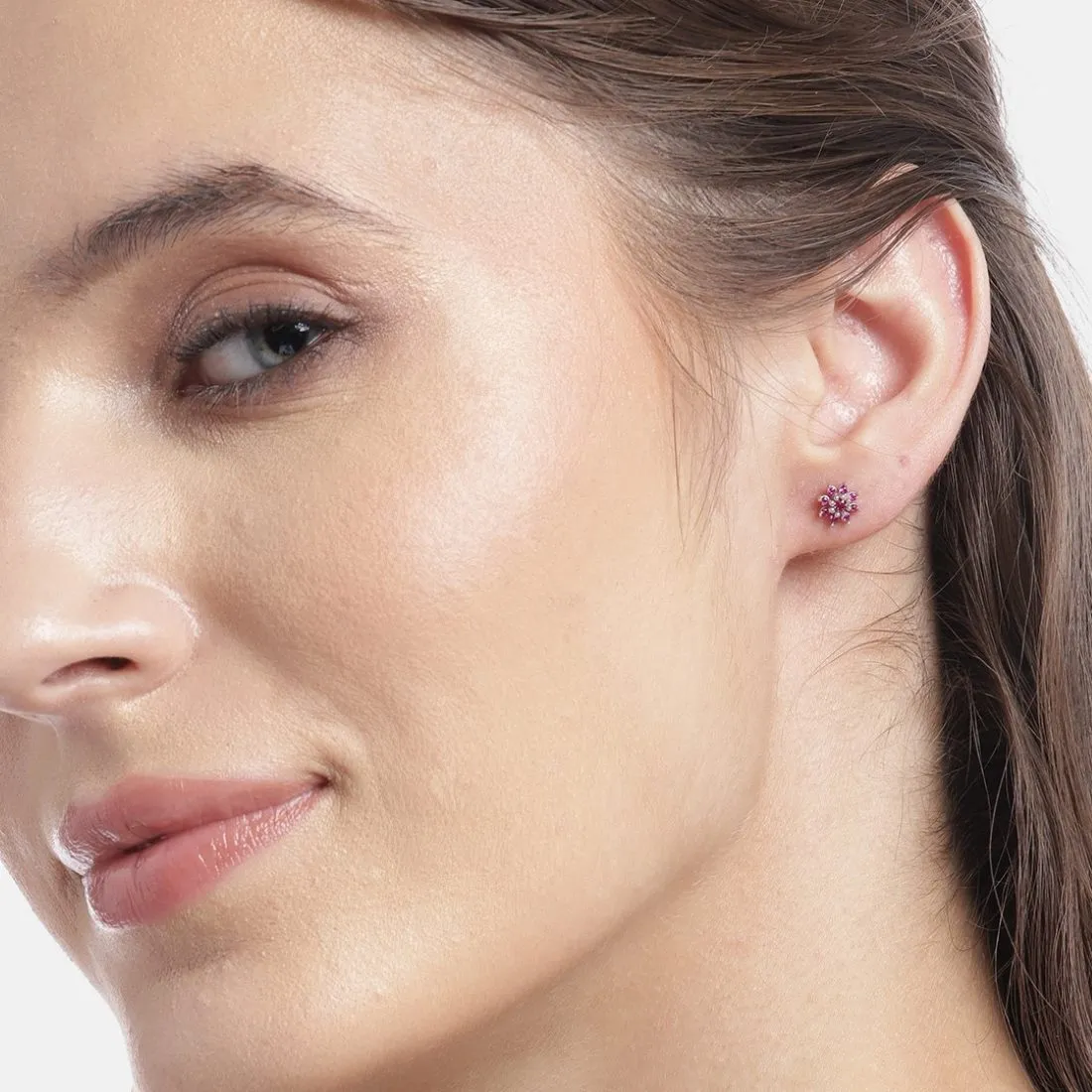 Whispers of Spring Rhodium Plated 925 Sterling Silver Flower Earrings