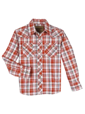 Wrangler Boy's Pumpkin Retro Snap Shirt
